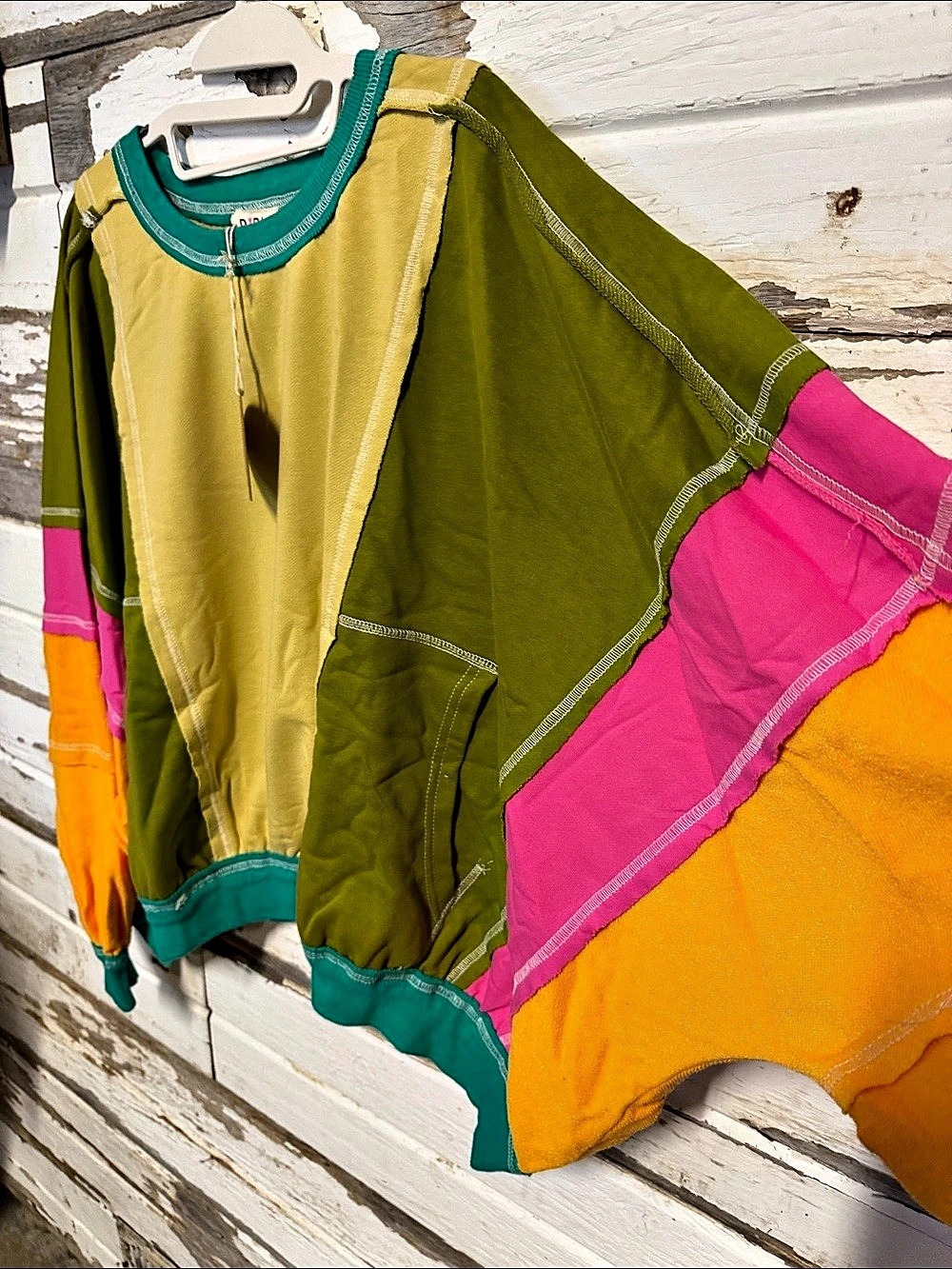 BIBI Color Block Long Sleeve Top NWT - Picture 2 of 7